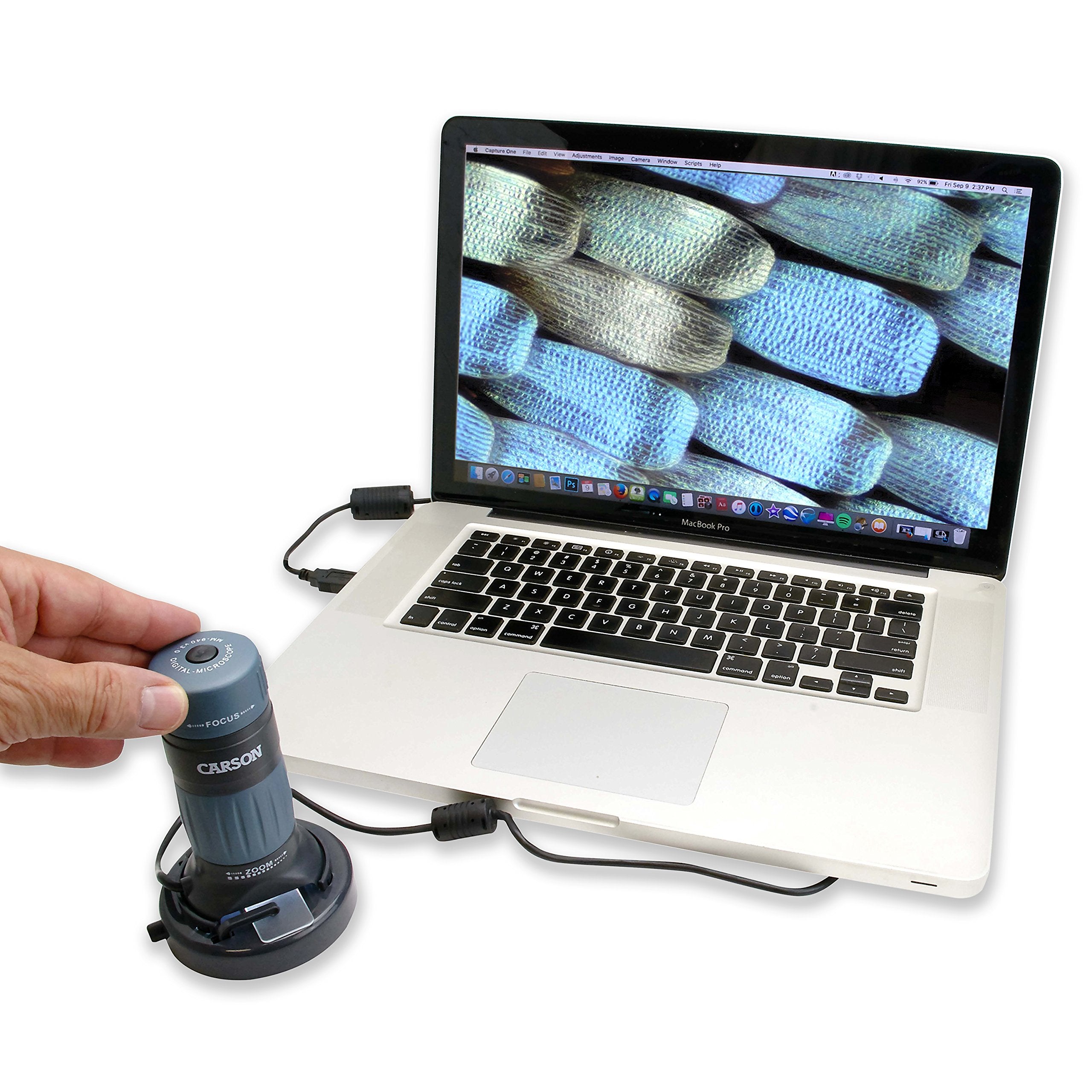 Carson Mm 940 Zpix 300 Zoom 86X 457X Power Usb Digital Microscope With Integrated Camera And Video Capture,Black